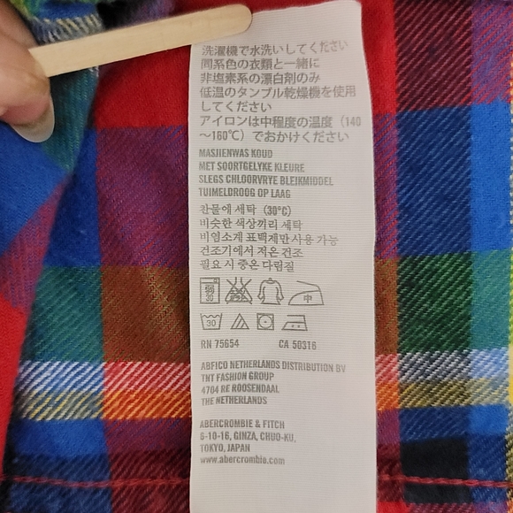 Y2K HOLLISTER ABERCROMBIE Flannel Red Plaid Colorful Size Womens S Pockets - Picture 11 of 12